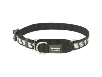 Red Dingo obojek polostahovací reflexní – Ziggy Black – 25 mm x 41-62 cm