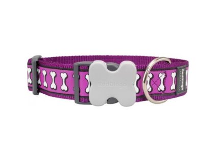 Red Dingo obojek – Bones Purple – 40 mm x 37-55 cm