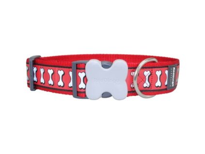 Red Dingo obojek – Bones Red – 40 mm x 37-55 cm