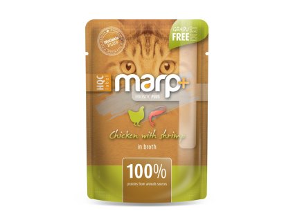 Marp Holistic Plus kapsička pro kočky - Kuře s krevetami ve vývaru 55g