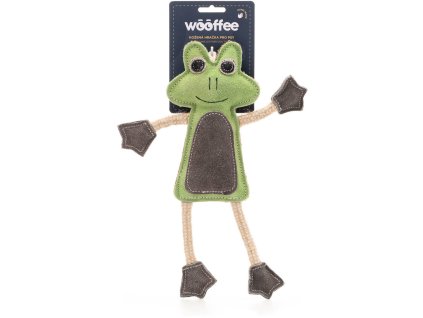 Wooffee kožená hračka Žabka s provazy