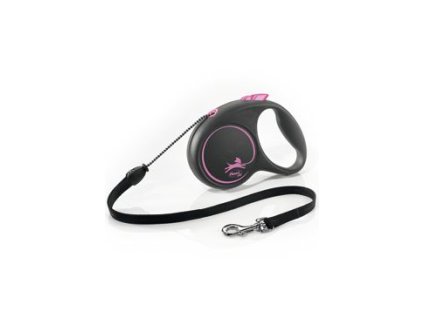 Vodítko FLEXI Black Design M lanko 5m/20kg růžová