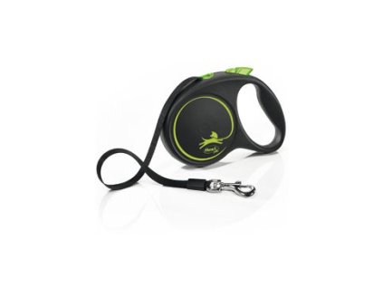 Vodítko FLEXI Black Design M pásek 5m/25kg zelená