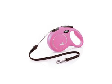 Vodítko FLEXI Classic New M lanko 8m/20kg růžová
