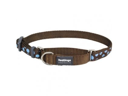 Red Dingo obojek polostahovací – Blue Spots on Brown – 20 mm x 30-44 cm
