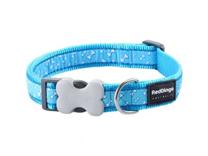 Red Dingo obojek – Flying Bones Turquoise – 12 mm x 20-32 cm