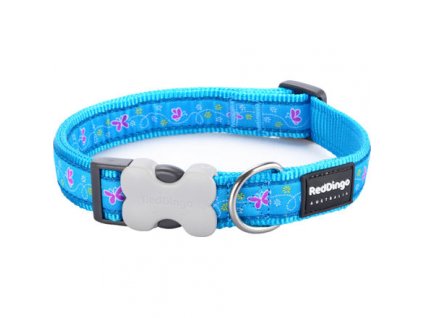 Red Dingo obojek – Butterfly Turquoise – 20 mm x 30-47 cm