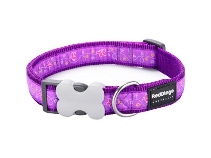 Red Dingo obojek – Butterfly Purple – 25 mm x 41-63 cm