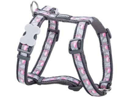 Red Dingo postroj – Flamingo Grey – 12 mm x 30-44 cm
