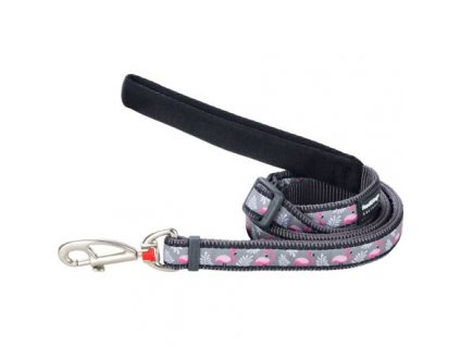 Red Dingo vodítko – Flamingo Grey – 12 mm x 1,8 m