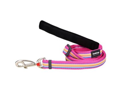 Red Dingo vodítko – Horizontal Stripes Hot Pink – 20 mm x 1,8 m