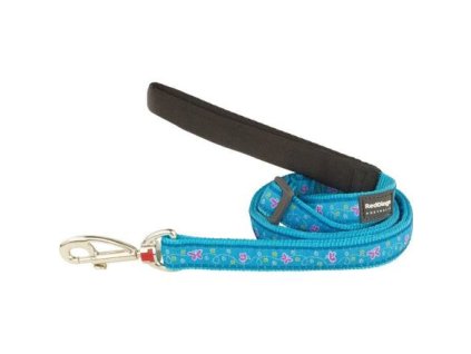 Red Dingo vodítko – Butterfly Turquoise – 25 mm x 1,8 m
