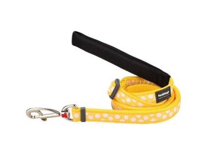 Red Dingo vodítko – White Spots on Yellow – 25 mm x 1,8 m