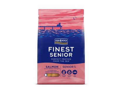 FISH4DOGS Granule malé pro starší psy Finest losos se sladkými bramborami 1,5 kg, 8+