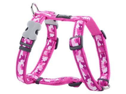 Red Dingo postroj – Camouflage Hot Pink – 25 mm x 56-80 cm