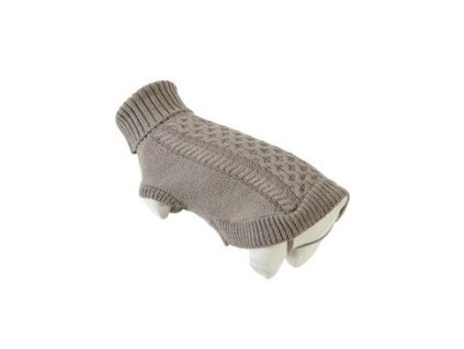 Obleček svetr rolák pro psy MEGEVE šedohnědý 40cm Zolu