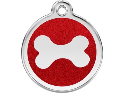 Známka Red Dingo Kost Červená Třpytivá