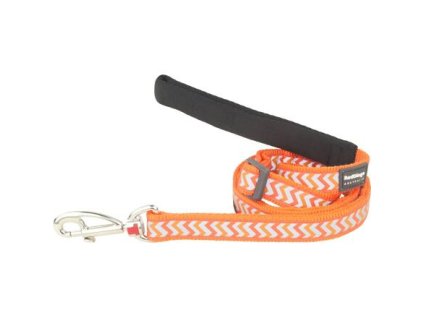 Red Dingo vodítko reflexní – Ziggy Orange – 12 mm x 1,8 m