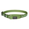 Red Dingo obojek polostahovací reflexní – Bones Green – 20 mm x 30-44 cm