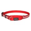 Red Dingo obojek polostahovací reflexní – Bones Red – 20 mm x 30-44 cm