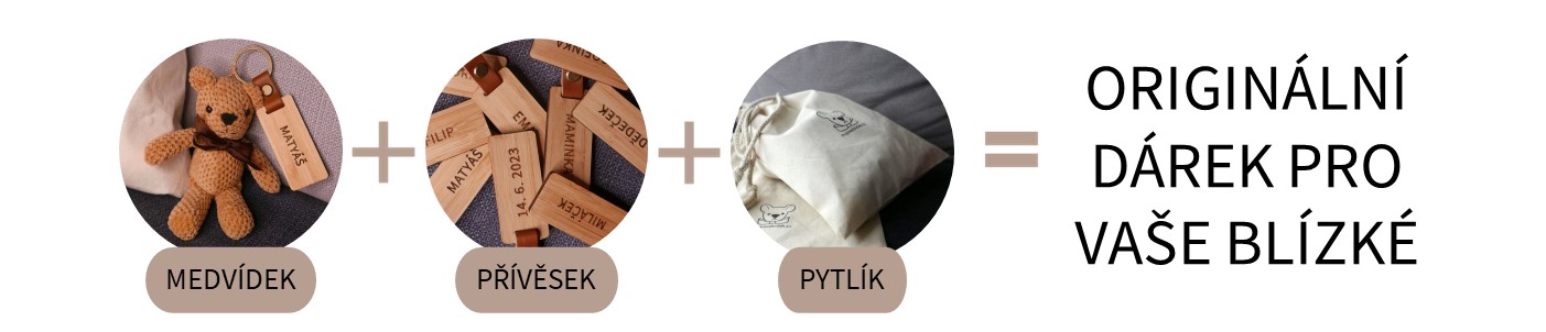 medvídek + pytlík + přívěsek