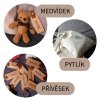 hnědý medvídek + pytlík + přívěsek