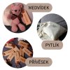 růžový medvídek + pytlík + přívěsek
