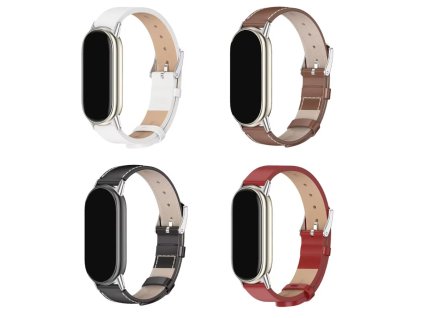 Kožený náhradní náramek pro Xiaomi Smart Band 8, 9 a 10 spolecny