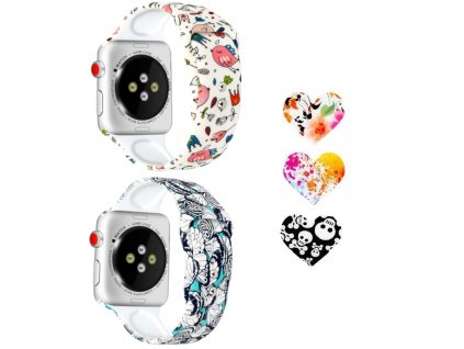 Silikonový řemínek se vzorem pro Apple Watch 38mm/40mm/41mm společny