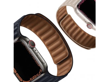 Prémiový magnetický loop z pravé kůže řemínek pro Apple Watch 38mm/40mm/41mm společné