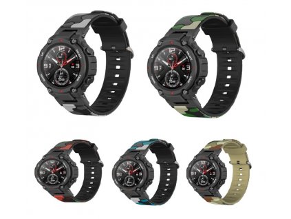 Maskáčový silikonový řemínek pro Amazfit T Rex společné min