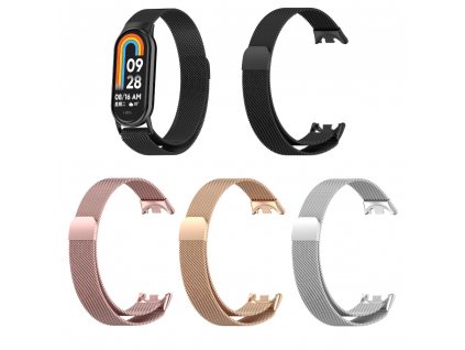 Milánský tah celokovový náhradní náramek pro Xiaomi Smart Band 8, 9 a 10 společný