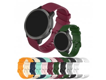 Jednobarevný silikonový řemínek pro chytré hodinky Garmin 20mm společný
