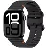 Sportovní silikonový řemínek se zapínáním na sponu pro Apple Watch 42mm/44mm/45mm/46mm/49mm černá