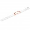 Kožený náhradní náramek pro Mi Band 5 bílá růžově zlatá (rose gold)