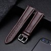 Řemínek z pravé kůže pro chytré hodinky 20mm tmavě hnědá s bílým prošíváním
