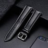 Řemínek z pravé kůže pro chytré hodinky 22mm černá s bílým prošíváním
