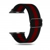 Nastavitelný nylonový elastický loop řemínek pro Apple Watch 38mm/40mm černá s červeným pruhem