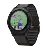 Silikonový řemínek s pravou kůží pro Garmin EasyFit/QuickFit 22mm černá 1