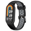 Sportovní perforovaný silikonový náhradní náramek pro Mi Band 8 černá šedá 1