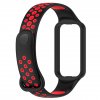 Silikónový perforovaný náhradný náramok pre Xiaomi Smart Band 8 Active a Redmi Band 2 černá s červenou