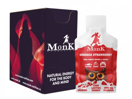 Monk Guaraca Strawberry, BIO energetický gel, 30 g, balení 15 ks Monk Nutrition