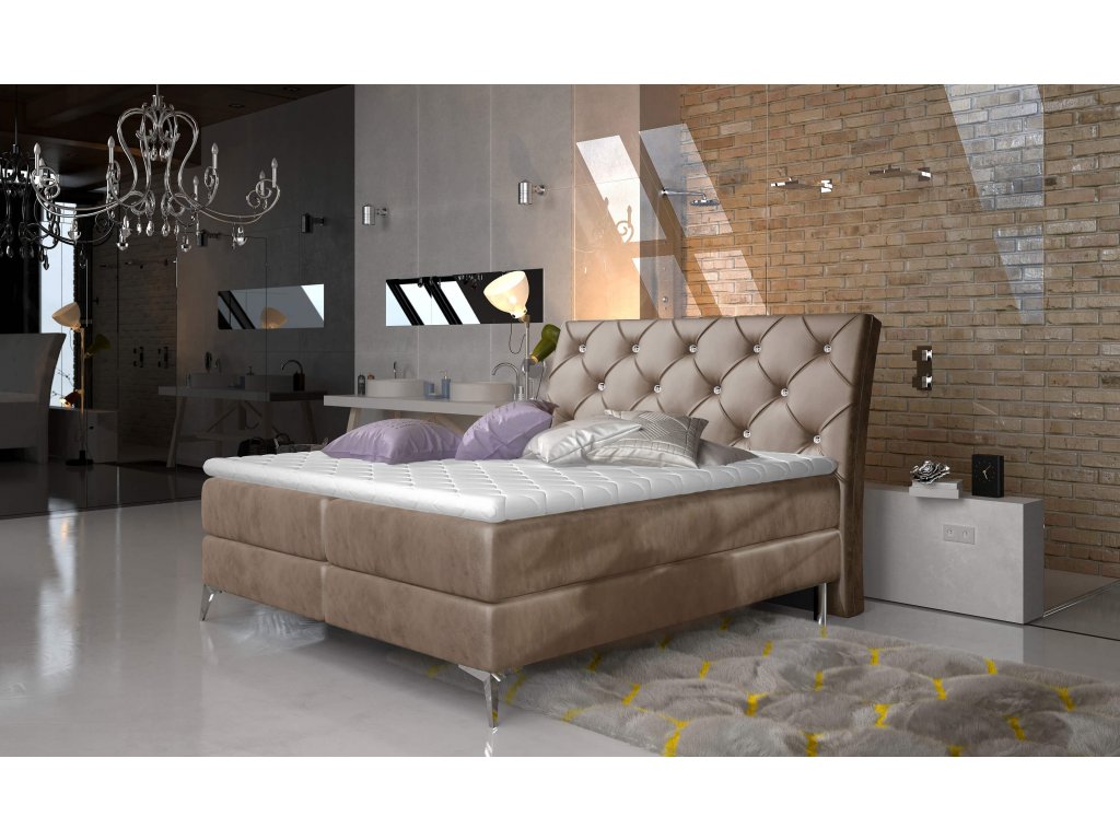 Manželská postel ADEL Boxspring | 140 x 200 cm (barevné provedení Kronos 19)