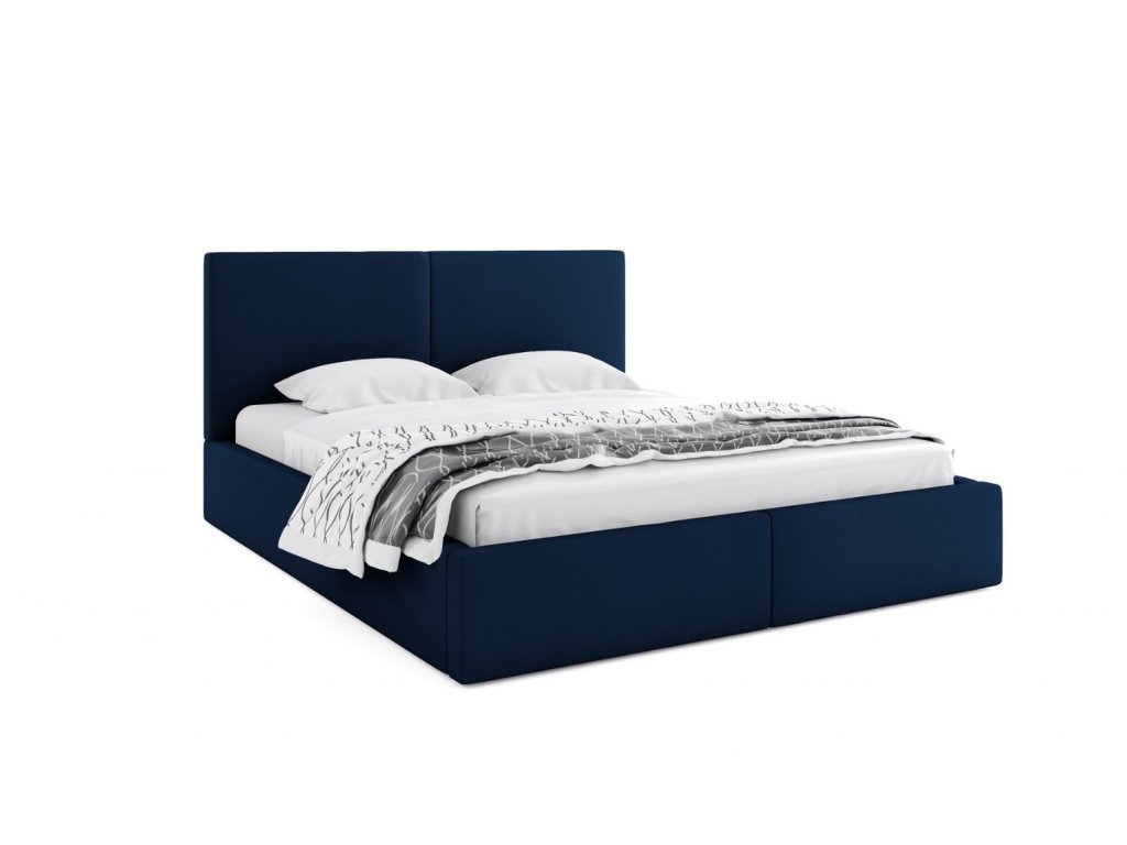 manželská calunena postel hailey 160x200 modra v moderním provedení