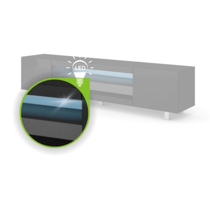 LED osvětlení k TV stolku KATE RTV 189 (Provedení LED 90 cm silicon jednobarevné modré)