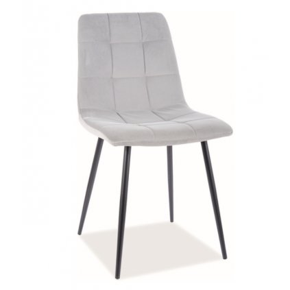 Designová jídelní židle MILA MATT VELVET, v šedém barevném provedení