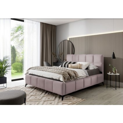 stylová manželská postel mist loco24 světle růžová