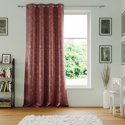 Závěs Blackout eyelets vínová 140 x 250 aranž