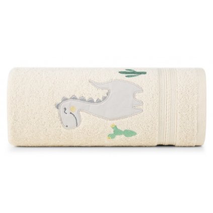 krásný ručník baby40 s dinosaurem bílý
