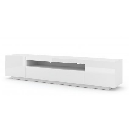 TV stolek AURA 200 | bílý - bílý lesk